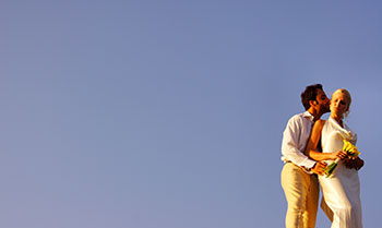 Wedding Couple Blue Sky