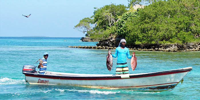 Fishermen in the Rosario Islands