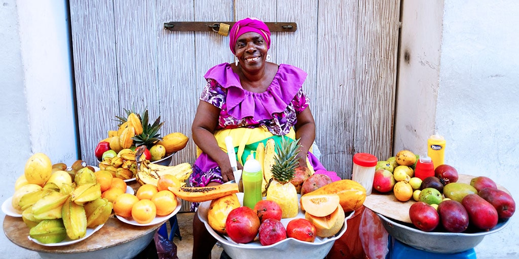 Palenquera fruit seller in Cartagena